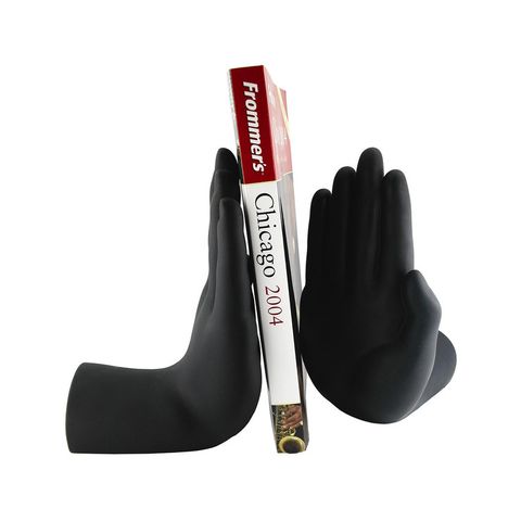 made by 2 humans designs high five bookends
