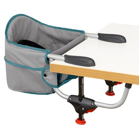 chicco caddy hook-on baby high chair grey with blue trim vapor