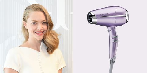 <p><em><strong>John Frieda Volume & Body Salon Shine 1875 Watt Hair Dryer, $40, </strong></em><strong><a href="http://www.drugstore.com/products/prod.asp?pid=467636&catid=335762&aid=338666&aparam=467636&kpid=467636&CAWELAID=120142990000054972&CAGPSPN=pla" target="_blank"><em>drugstore.com</em></a></strong></p><p>Amanda Seyfried's voluptuous 'do is giving us all the retro glamour feels. Considering the actress prefers to use as little product as possible (according to an interview with <a href="http://www.huffingtonpost.co.uk/2014/08/14/amanda-seyfriend-reveals-her-beauty-secrets-and-none-of-them-are-crazy_n_7329454.html" target="_blank">The Huffington Post</a>, Seyfried only washes her hair every few days with a spritz of dry shampoo in between), we're recommending the John Frieda Salon Shine hair dryer that includes three different nozzles so you can control how bouncy of a blowout you prefer.</p>