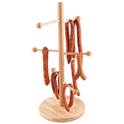 <p><strong><em>$52, <a href="http://www.wayfair.com/Paderno-World-Cuisine-Beechwood-Pretzel-Sausage-Stand-42870-50-L1005-K~WCS6516.html?refid=GX72949330860-WCS6516&device=c&ptid=116912250540&gclid=CIuVlqXf3soCFYEkHwodRrsDqA " target="_blank">wayfair.com</a></em></strong></p><p><strong>Best for Hanging Dry </strong></p><p>This rack actually doubles as a sausage and pretzel stand. Hang your just-made pretzels up to dry on this handy beach wood stand and whenever you're ready to eat (or share) they're available to just grab and go. Also, because food isn't making contact with unclean surfaces, it stays germ-free.</p>