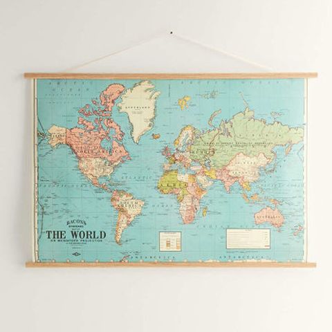Urban Outfitters Hanging World Map