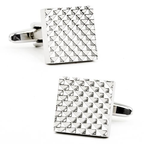 <p><strong><em>$55, <a href="http://www.cufflinks.com/apex-square-cufflinks.html" target="_blank">cufflinks.com</a></em></strong></p><p>If stainless steel is up your alley but engraving just isn't your thing, why not consider these simple textured cufflinks from Apex. Their patterned facets reflect enough light to ensure that these cufflinks will be noticed without the polarizing visual impact of some of our other offerings.</p>
