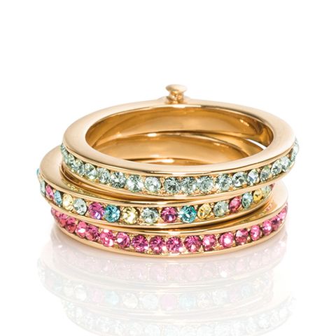 kate spade new york carnival stackable rings in multicolor crystals