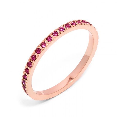baublebar pave eternity ring rose gold and pink crystal