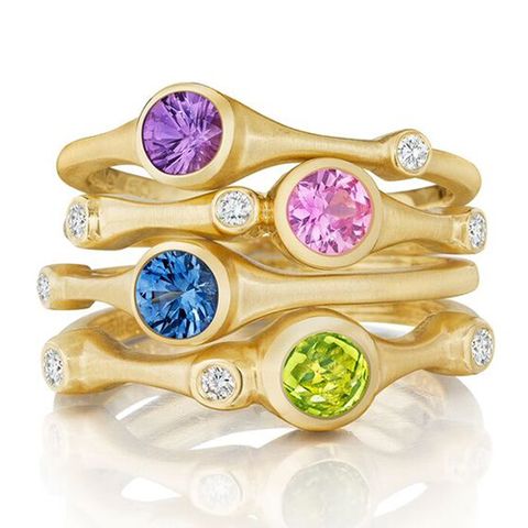 carelle stackable rings in gold with gems