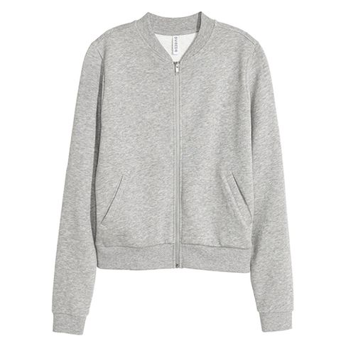 h&m sweatshirt jacket in gray