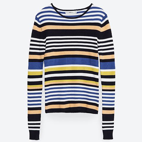 zara multicolor long sleeve striped sweater