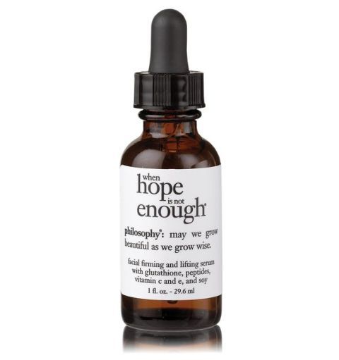 <p><em><strong>$45, </strong></em><em><strong><a href="http://www.philosophy.com/when-hope-is-not-enough-serum.html" target="_blank">philosophy.com</a></strong><a href="http://www.philosophy.com/when-hope-is-not-enough-serum.html" target="_blank"></a></em><a href="http://www.philosophy.com/when-hope-is-not-enough-serum.html" target="_blank"></a></p><p>Forever young? Ideal for the 20-somethings prepping for wrinkles extra early, Philosophy's firming serum has just what you need. Make sure you're getting the maximum results by applying three to four drops of the antioxidant-containing formula to the face, neck, and décolletage in order to minimize fine lines and balance the complexion for skin.</p>