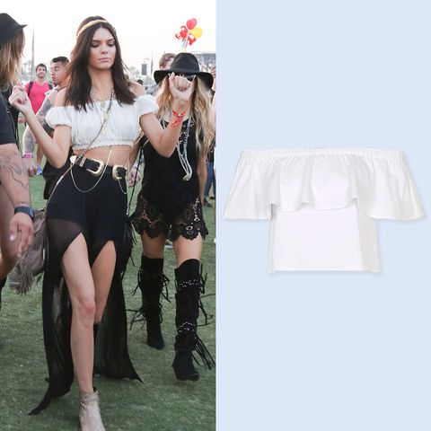 kendall jenner coachella fashion in a white crop top