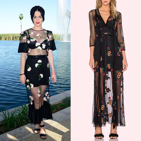 katy perry coachella fashion in a sheer floral embroidered dress