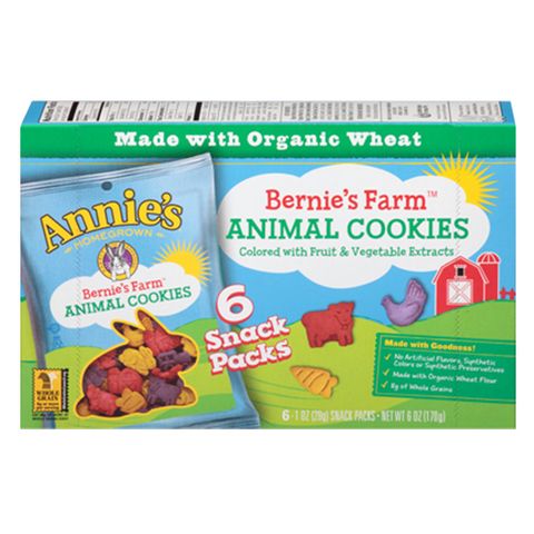 annie's homegrown bernie's farm animals cookie 6 snack packs box