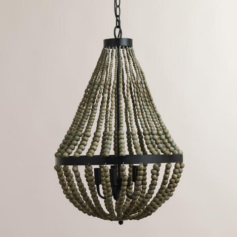 chandelier wood bead beaded chandeliers lights fixer upper market worldmarket light