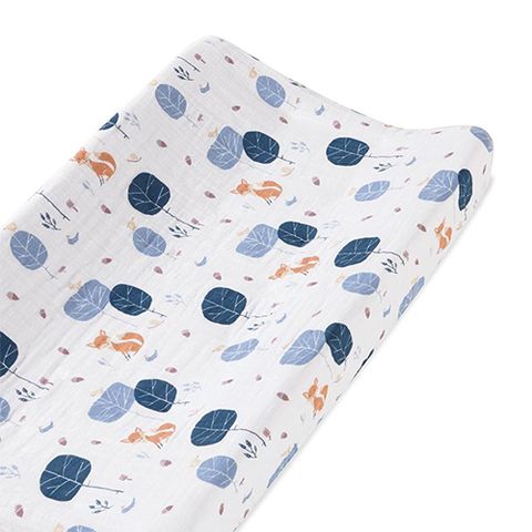 aden and anais organic muslin changing pad cover into the woods