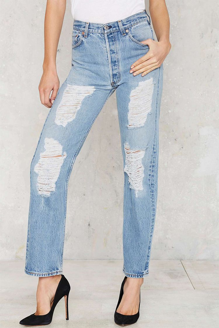 vintage levi's 501 distressed jeans