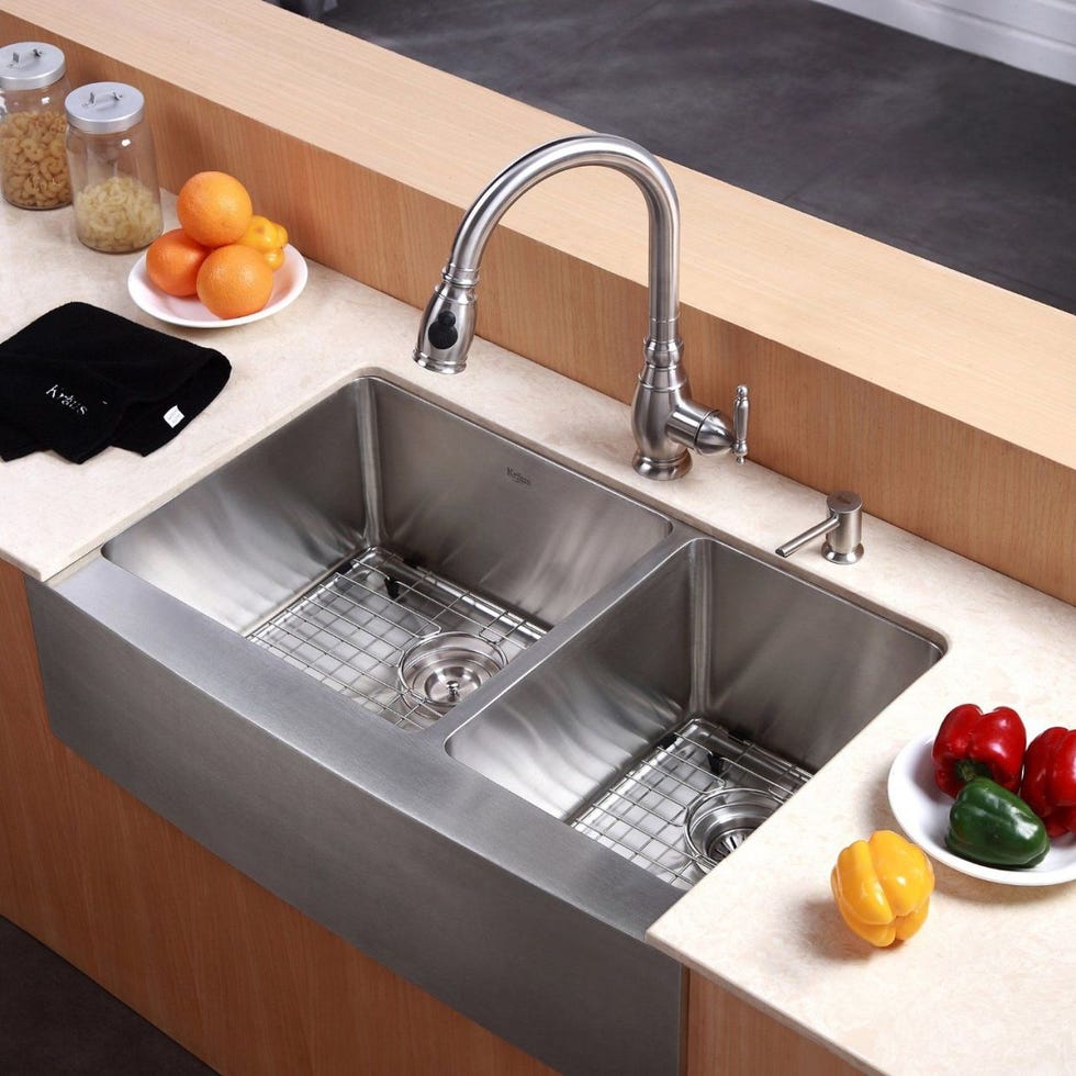 Sinkology Adams Copper 33" Double Bowl Farmhouse Apron Front Undermount Kitchen Sink Snko1013