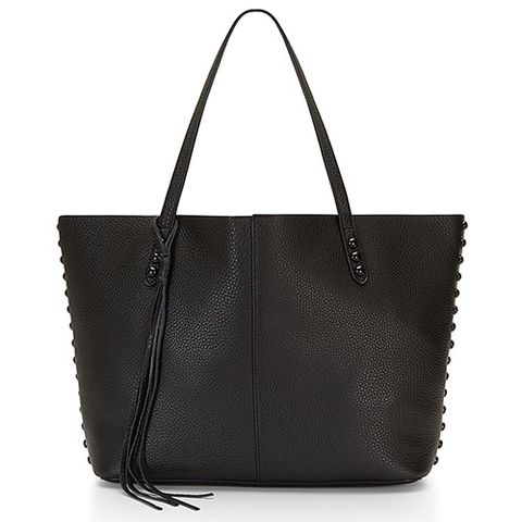 rebecca minkoff unlined black leather tote bag