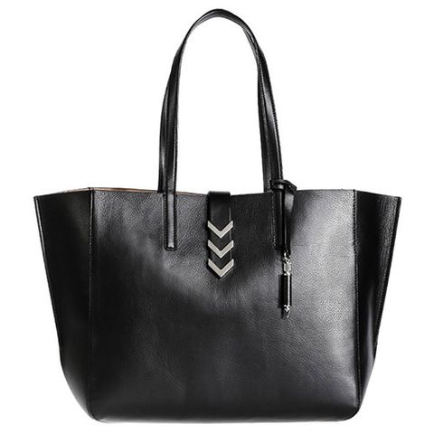 mackage large black leather tote bag