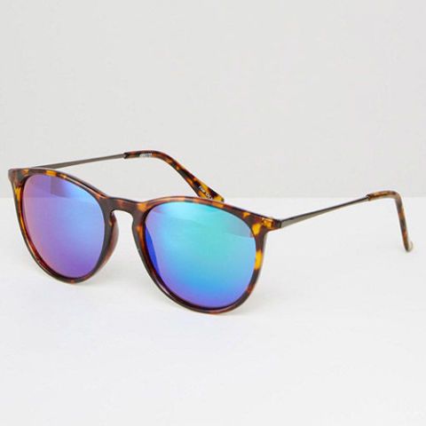 tortoise shell sunglasses with blue lenses