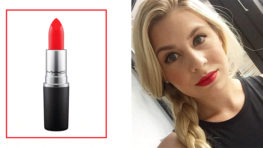 mac dangerous lipstick swatch