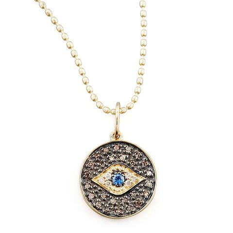 sydney evan evil eye round medallion necklace
