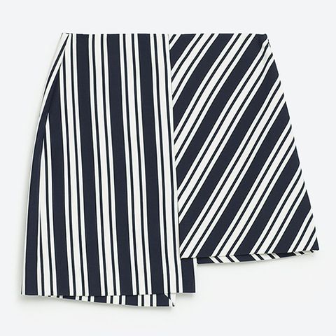 zara striped asymmetric mini skirt
