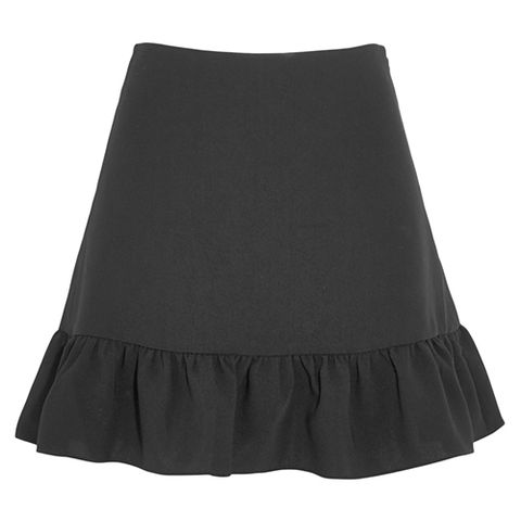 elizabeth and james ruffled black mini skirt