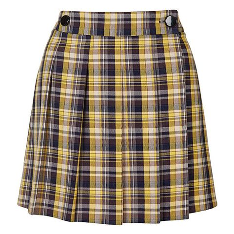 topshop yellow plaid mini skirt