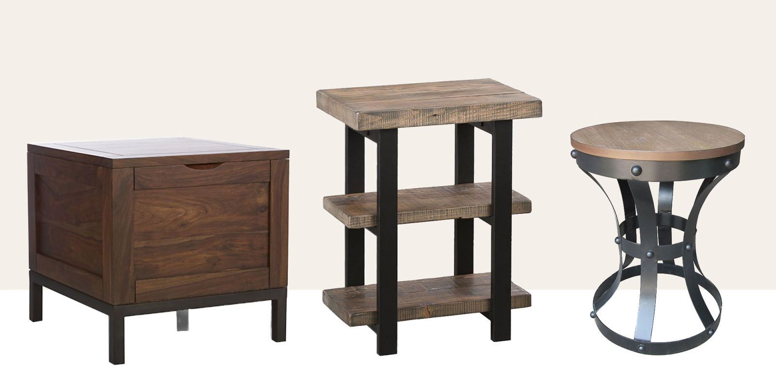 rustic end tables 24 inches high