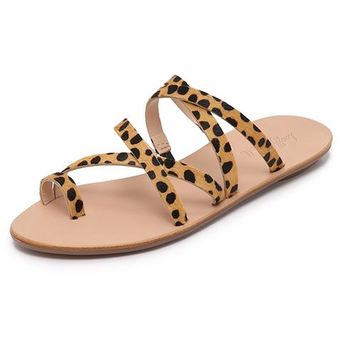 loeffler randall leopard print flat sandals