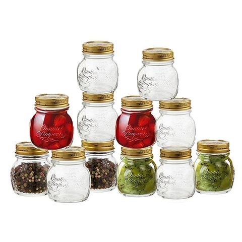 Bormioli Rocco Quattro Stagioni 5-Ounce Glass Decorative Mason Jar Set