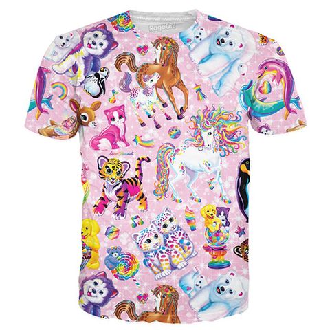 lisa frank character collage t-shirt