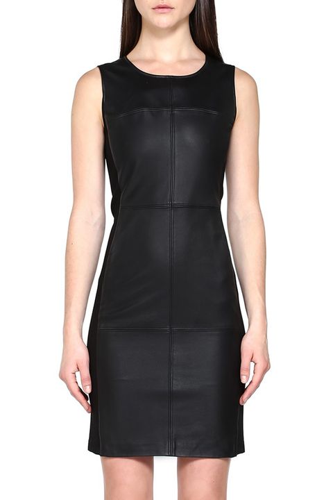 mackage paloma black stretch leather dress