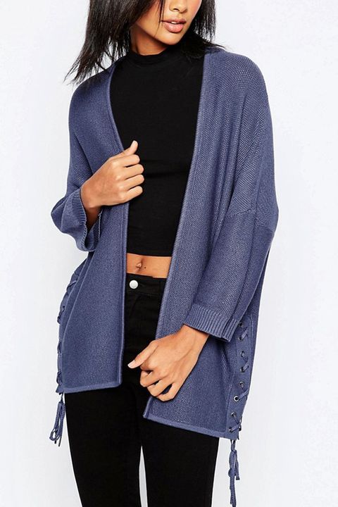Only 3/4 Sleeve Cardigan With Braid Detail