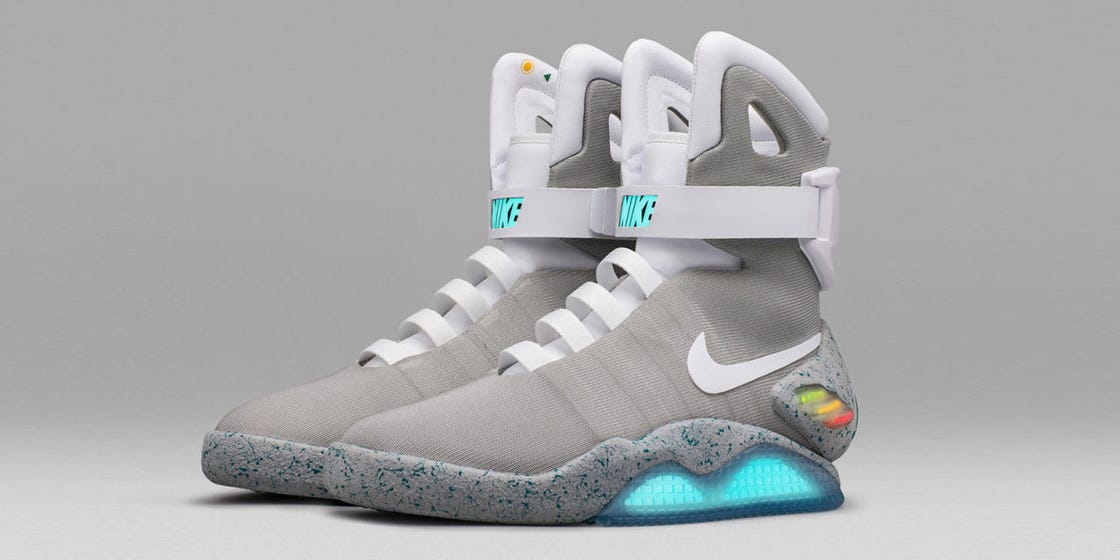 Nike Mags Self Lacing Shoes for $10 Donation to Michael J Fox ...