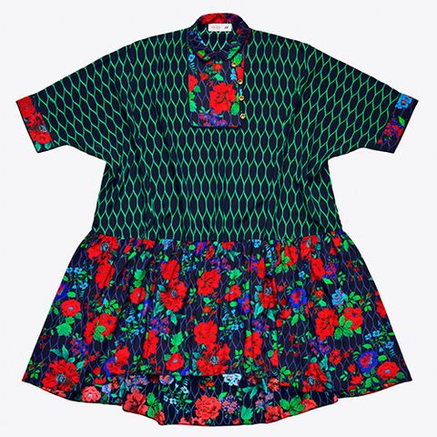 kenzo hm floral print dress in red and green