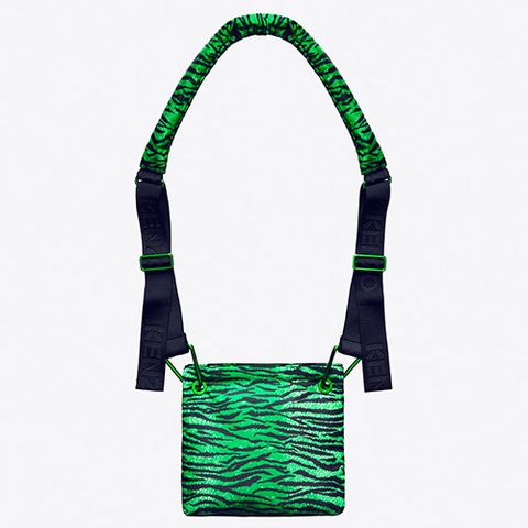 kenzo hm green tiger print handbag