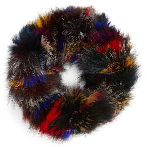 toria rose multicolor fox fur infinity scarf