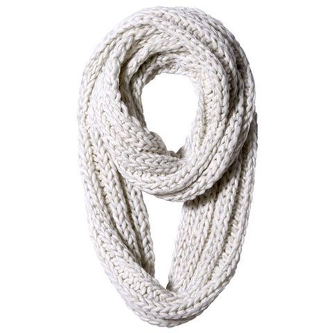 joe fresh infinity sparkle knit scarf in off white
