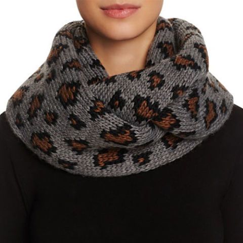 Popcorn Knit Infinity Scarf - Orange