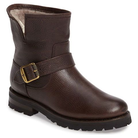 Shearling moto outlet boots