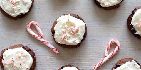 FROSTED PEPPERMINT BROWNIE COOKIES