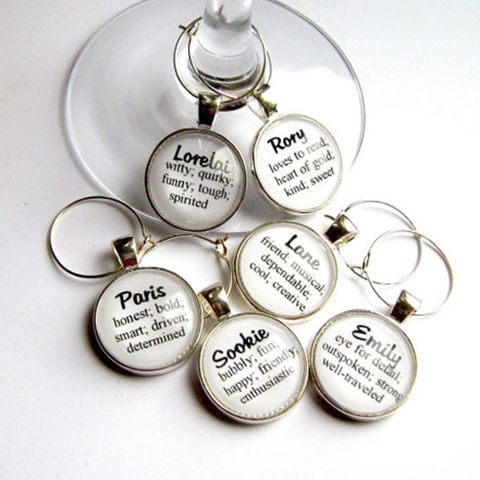 Gilmore Girls Glass Wine Charms