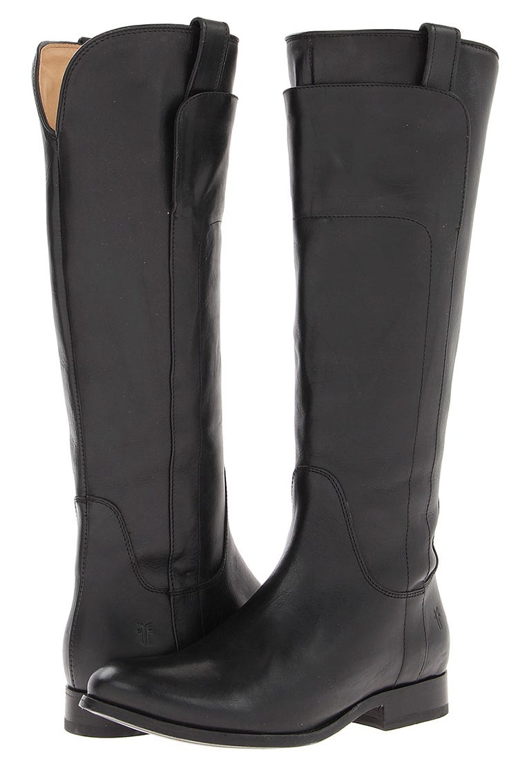 women's brown and black riding boots