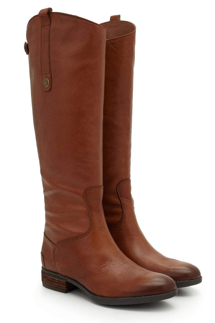 women's cognac leather riding boots
