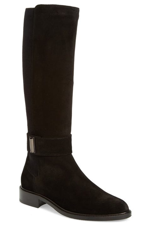 women's brown and black riding boots