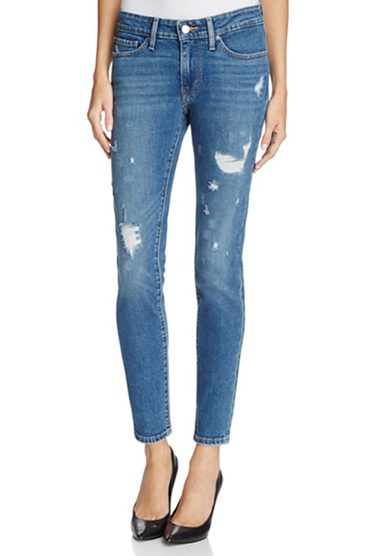 levi's 711 distressed skinny jeans