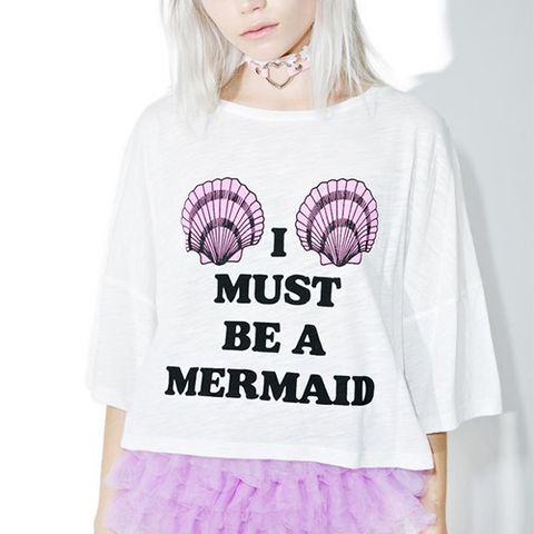 Dolls Kill Must Be a Mermaid Crop Tee