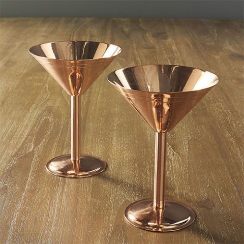 20 Best Martini Glasses In 2018 Unique Martini Glasses For Every Budget   Square 1485810603 Birch Lane Copper Martini Glasses 