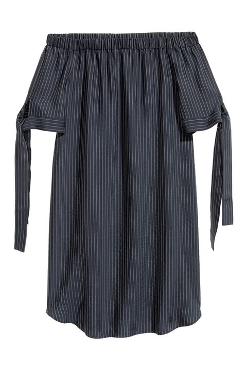h&m striped off the shoulder tunic