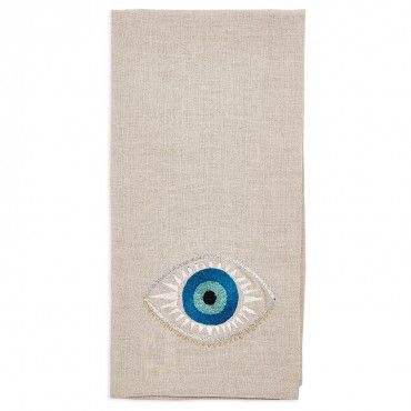 Coral & Tusk Evil Eye Linen Tea Towel